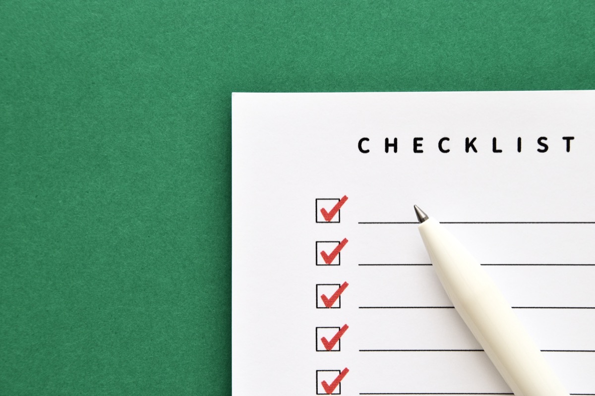 今日からできるチェックリスト